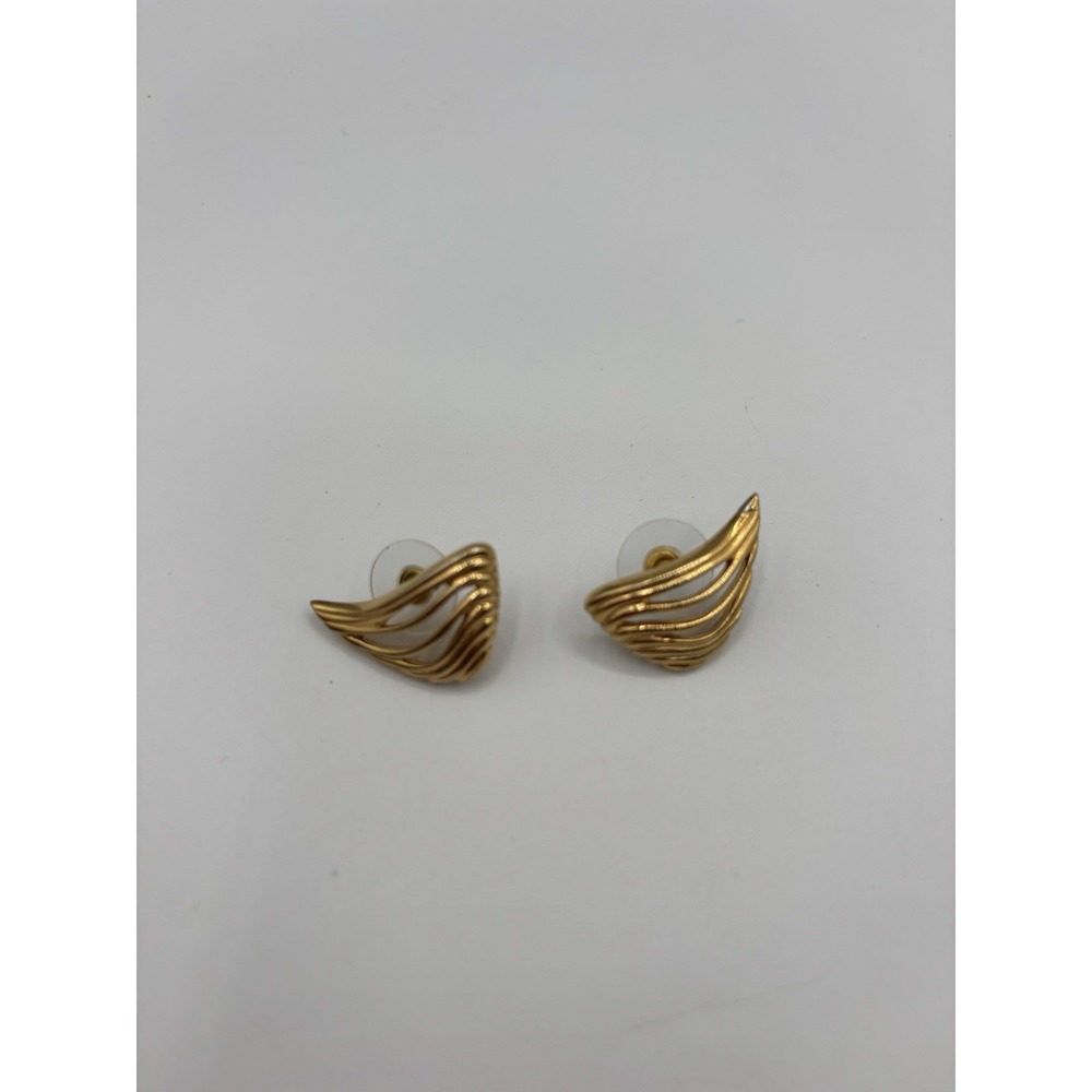 Givenchy Paris New‎ York Angel Wing Pierced Earrings Vintage Signed